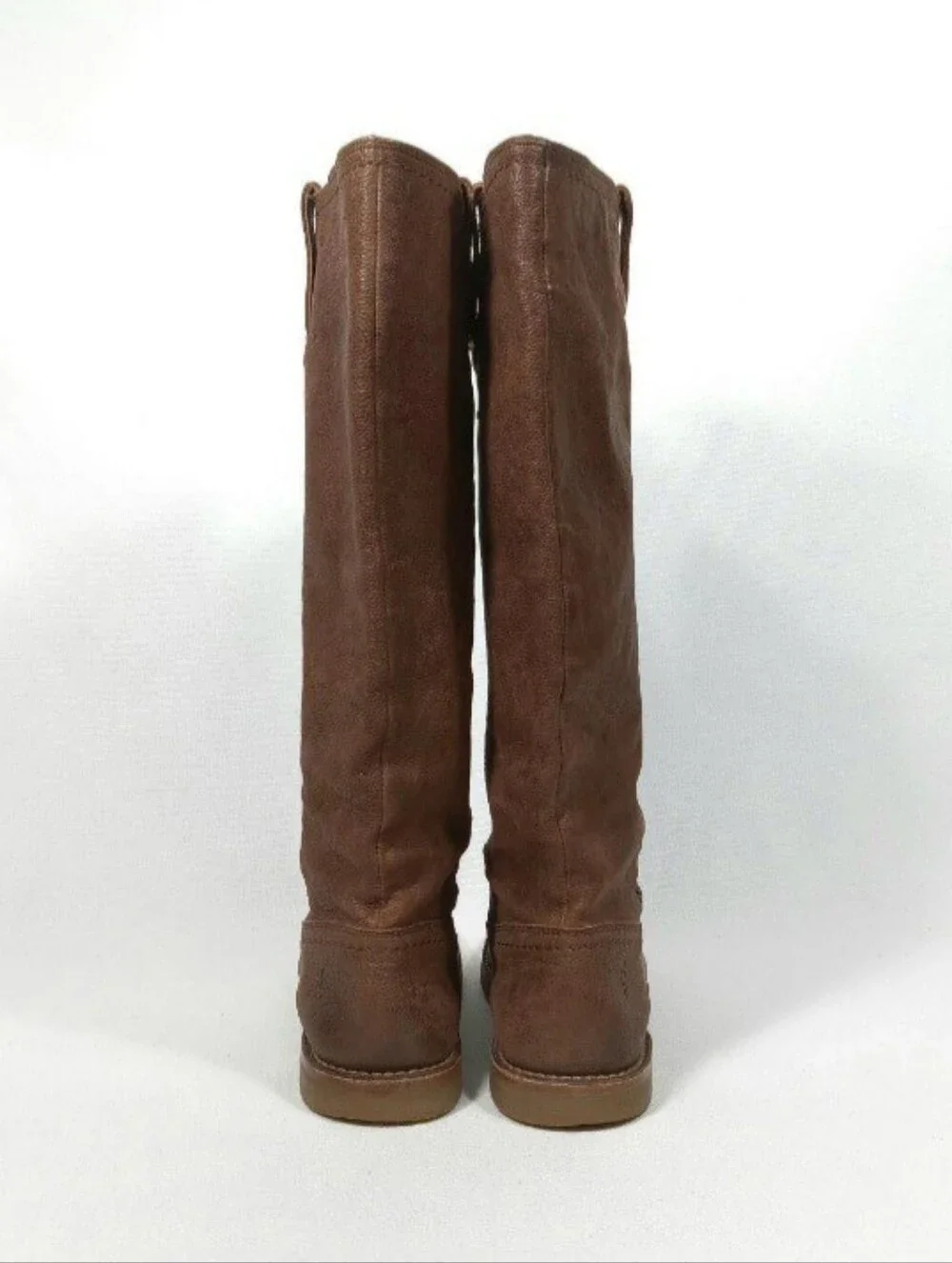 FRYE Celia x Stitch tall riding boots in brown Women's Size 6.5